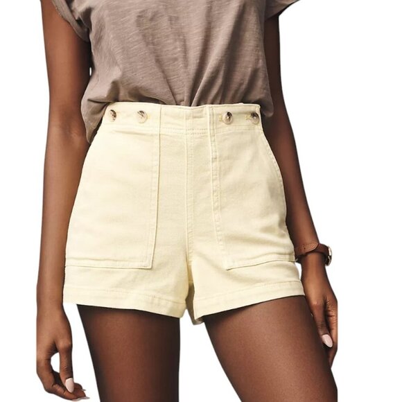 Anthropologie The Kit Regenerative Cotton Shorts Yellow, Size 31, NWT - Picture 1 of 10